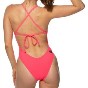 Jolyn Dayno II tie back one piece HOT PINK